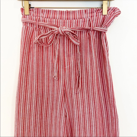 CATHY RED STRIPE HIGH WAIST PAPER BAG … - Picture 5 of 7